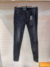 Women's Black Leather Patch Wrinkle Washing Skinny Jeans 75LA0434 - DSQUARED2 - BALAAN 2