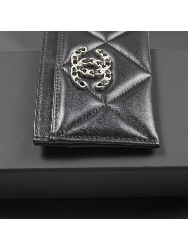 19 Card Holder Lambskin Silver Metal Black AP1167 - CHANEL - BALAAN 3