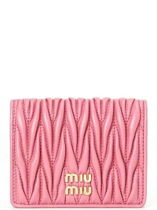 Matelasse Leather Half Wallet Begonia Pink - MIU MIU - BALAAN 2