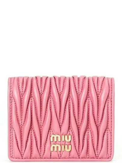 Matelasse Leather Half Wallet Begonia Pink - MIU MIU - BALAAN 2