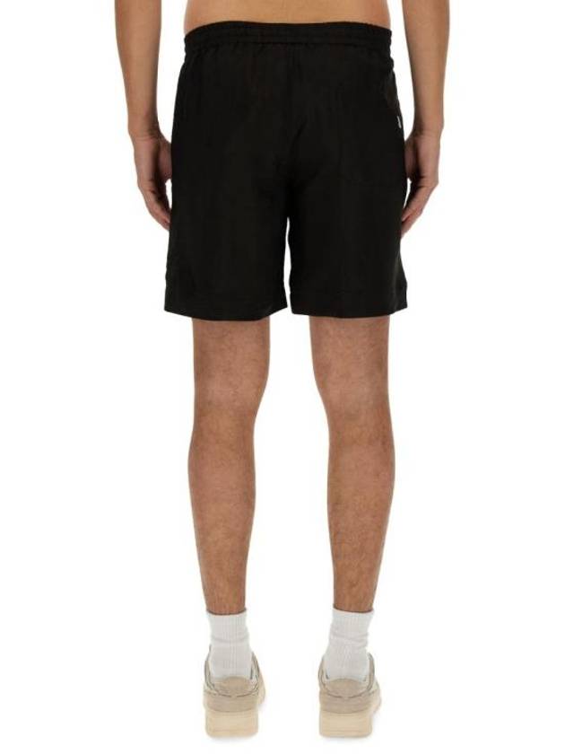 Embroidered Logo Shorts Black - MSGM - BALAAN 5