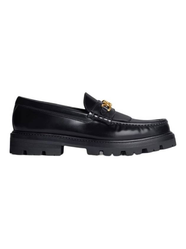 Margaret Loafers With Triomphe Chain In Polished Bull Black - CELINE - BALAAN 1