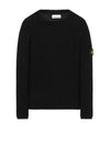 Wappen Patch Round Neck Knit Top Black - STONE ISLAND - BALAAN 1