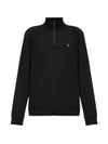 Stand Collar Half Zip-Up Cotton Knit Top Black - HUGO BOSS - BALAAN 2