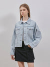 Overfit dolman sleeve denim jacket light blue - RYUL+WAI: - BALAAN 1