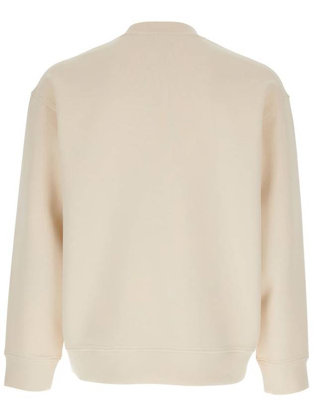 White Crewneck Sweatshirt With Maxi Logo Lettering On The Front In Cotton Blend Stretch Man - EMPORIO ARMANI - BALAAN 2