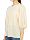 Women's Puff Sleeve Linen Blouse Beige - VANESSA BRUNO - BALAAN 3