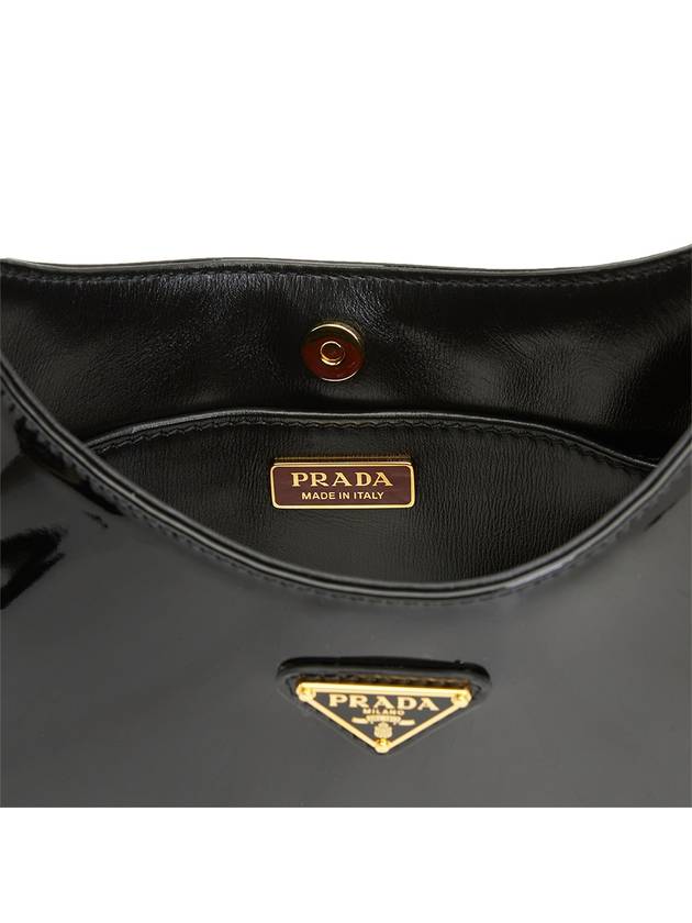 Cleo Patent Leather Shoulder Bag Black - PRADA - BALAAN 10