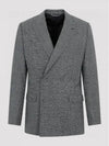 Double Brested Wool Jacket Grey - DIOR - BALAAN 2