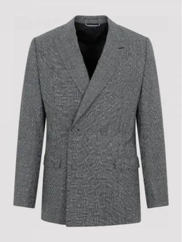 Double Brested Wool Jacket Grey - DIOR - BALAAN 2