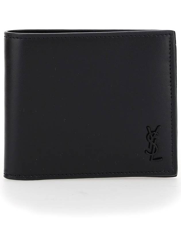 Tiny Cassandre Monogram Half Wallet Black - SAINT LAURENT - BALAAN 2