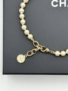 Necklace Metal Glass Pearls Resin & Gold Pearly White Crystal - CHANEL - BALAAN 6