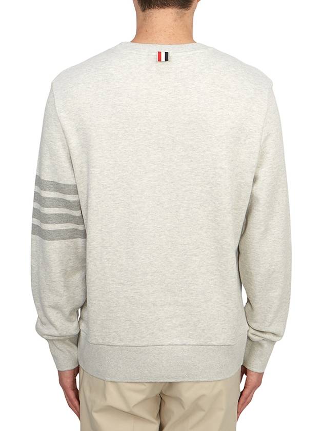 Classic Loopback Terry Tonal 4-Bar Relaxed Fit Crewneck Sweatshirt Pale Grey - THOM BROWNE - BALAAN 4