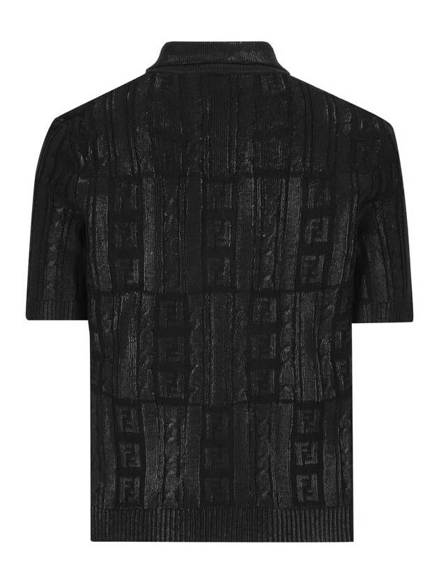 FF Motif Wool Polo Shirt Black - FENDI - BALAAN 3