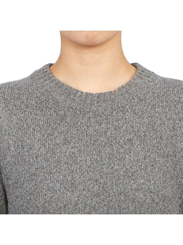 Heart Logo Cashmere Knit Top Grey - AMI - BALAAN 6