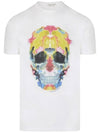 Skull Print Short Sleeve T-Shirt White - ALEXANDER MCQUEEN - BALAAN 3