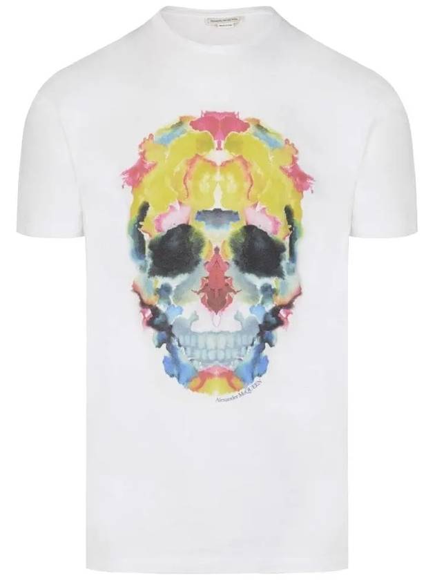 Decalcomani Short Sleeve T-Shirt White - ALEXANDER MCQUEEN - BALAAN.