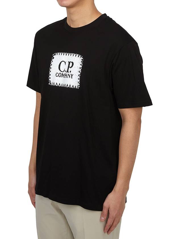 Logo Label Short Sleeve T-Shirt Black - CP COMPANY - BALAAN 3