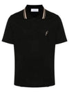 Embroidery Polo Shirt Black - SALVATORE FERRAGAMO - BALAAN 2