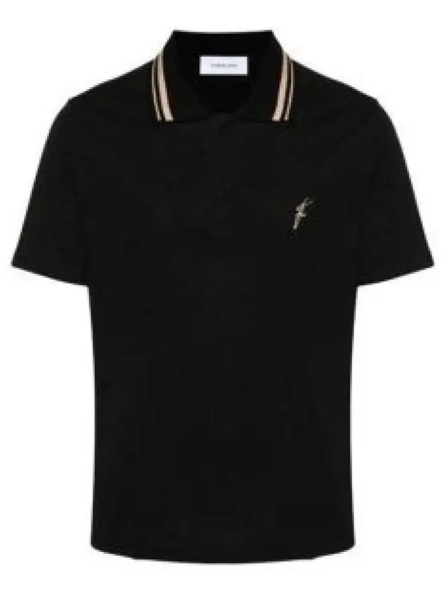 Embroidery Polo Shirt Black - SALVATORE FERRAGAMO - BALAAN 2