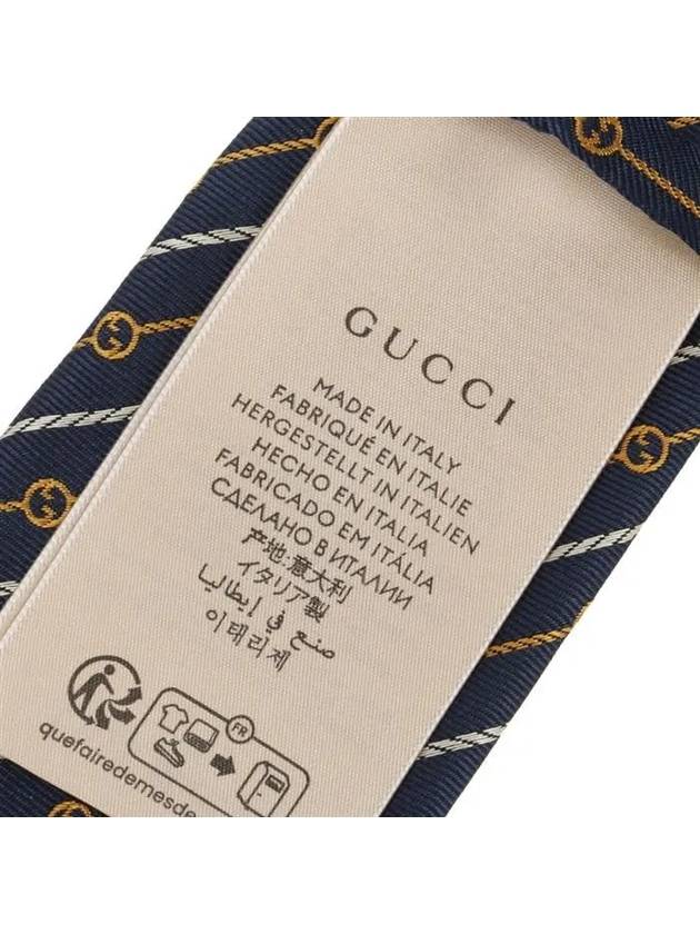 Round Interlocking G Rope Silk Tie Blue Yellow - GUCCI - BALAAN 7