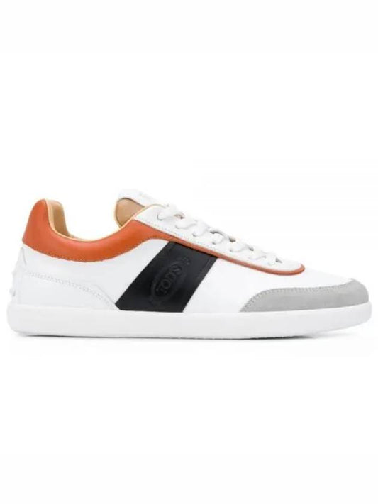 logo panel tab leather low-top sneakers white - TOD'S - BALAAN.