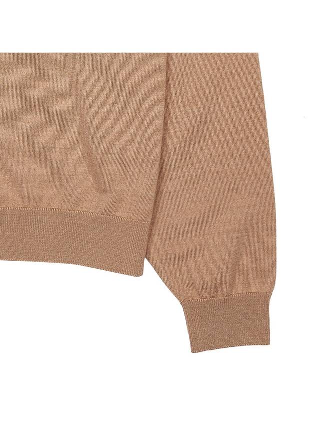 Boke Flower Logo Wool Knit Top Light Brown - KENZO - BALAAN 7