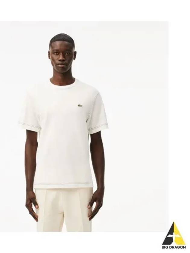 Men s Double Face Pique Short Sleeve T Shirt OFFWHITE Off White - LACOSTE - BALAAN 1