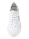 Men's Gabardine Fabric Low Top Sneakers White - PRADA - BALAAN 4