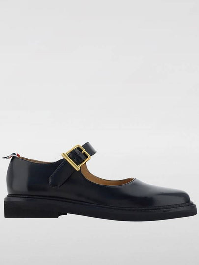 Spazzolato Micro Sole Leather Ballerina Shoes Black - THOM BROWNE - BALAAN 2