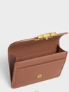 Triomphe Shiny Calfskin Flap Card Wallet Brown - CELINE - BALAAN 4