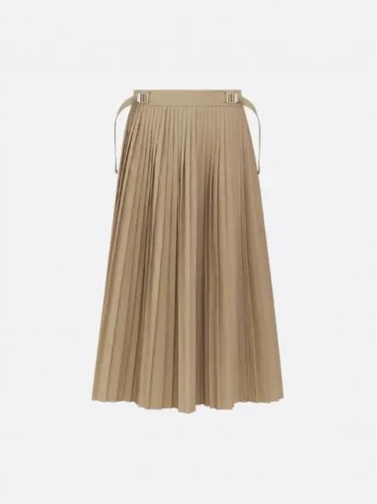 SN Beige pleated cotton midi skirt 441J69A3332 1700 - DIOR - BALAAN 2