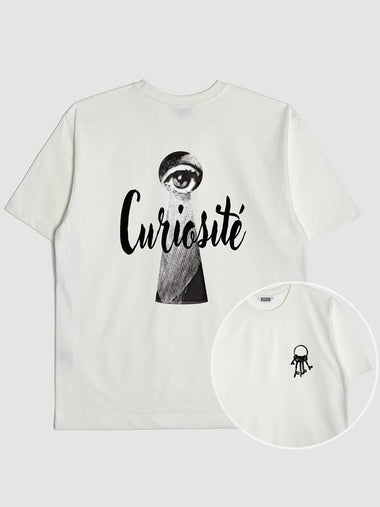 Curiosite Graphic Short Sleeve T-Shirt Cream White - KLOR - BALAAN 1