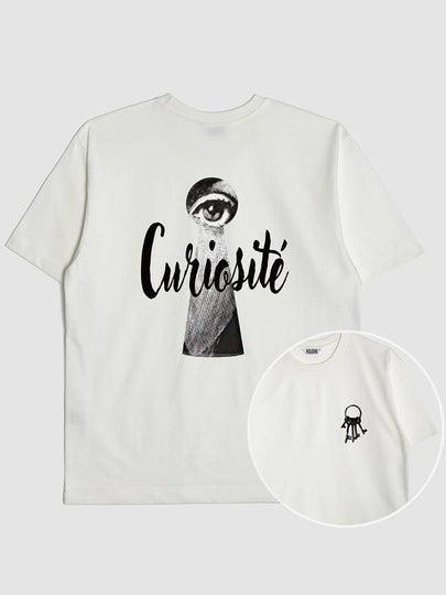 UNISEX Curiosity Graphic Short Sleeve T Shirt CREAM WHITE - KLOR - BALAAN 2