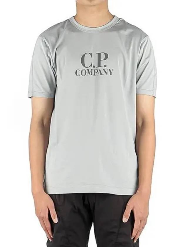 Men's Logo Print Short Sleeve T-Shirt Light Grey - CP COMPANY - BALAAN 2