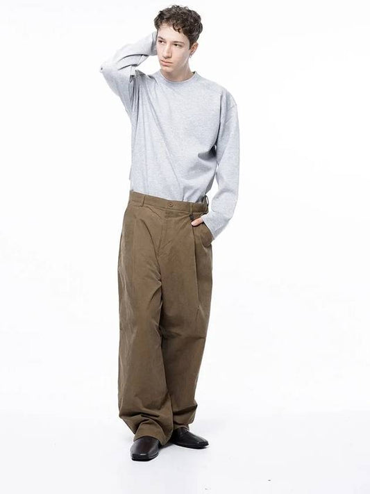 Men s M243PT01BR Corduroy One Tuck Wide Pants Brown - CHANCE'S NOI - BALAAN 1