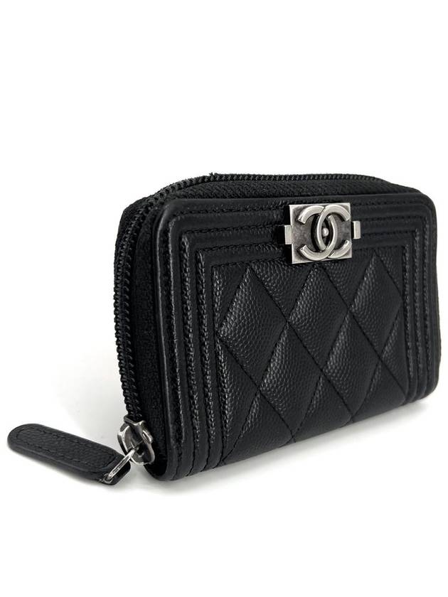 Boy Caviar Zipper Card Wallet - CHANEL - BALAAN 4