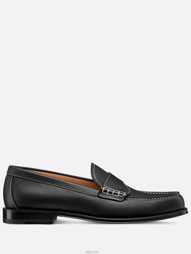 Granville Grained Calfskin Loafers Black - DIOR - BALAAN 3