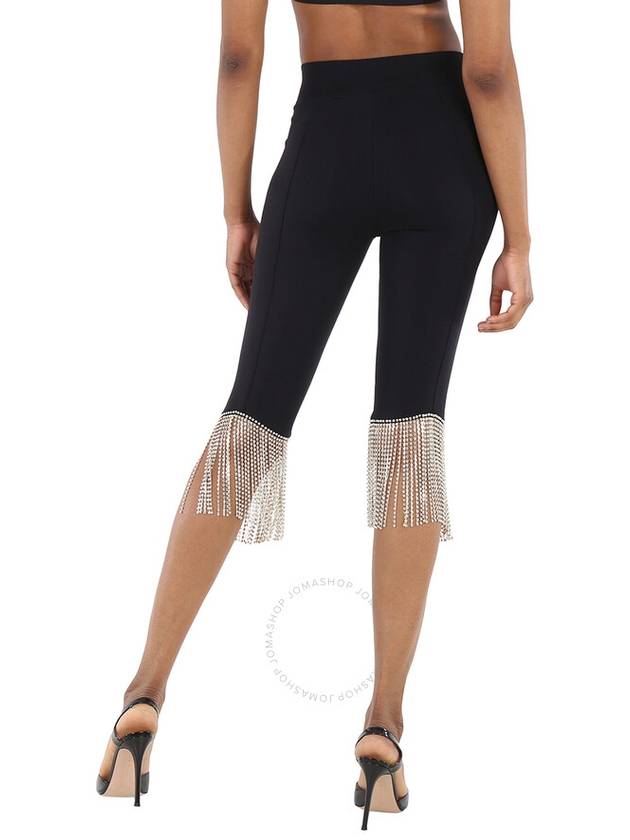 Burberry Ladies Black Charente Crystal Fringed Stretch Jersey Leggings, Size Small - BURBERRY - BALAAN 3