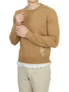 Distressed Layered Wool Knit Top Camel - MAISON MARGIELA - BALAAN 6