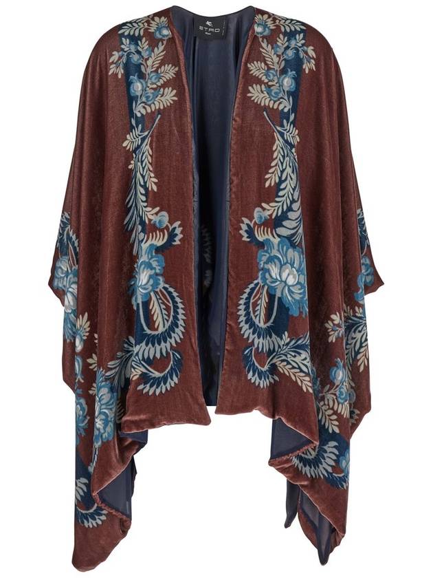 Bordeaux Cape With Paisley Motif All-Over In Viscose Woman - ETRO - BALAAN 1