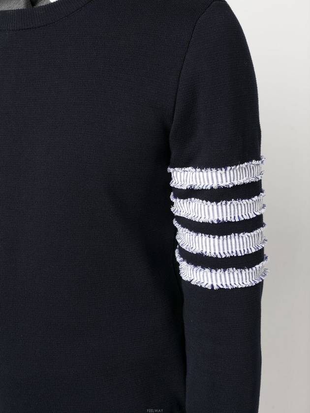 4 Bar Straight Knit Top Navy - THOM BROWNE - BALAAN 6