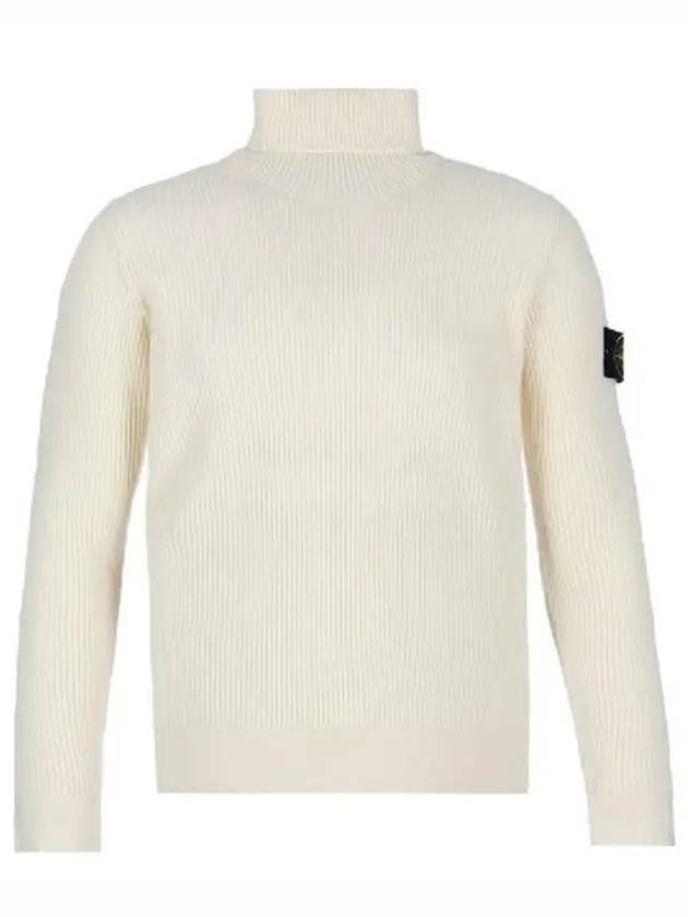 Wappen Patch Wool Turtleneck  White - STONE ISLAND - BALAAN 1