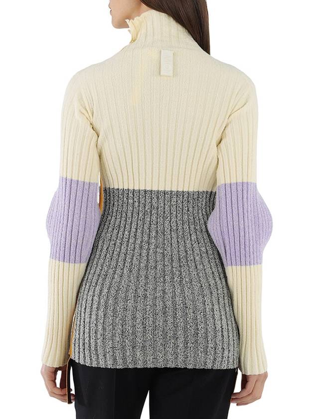 color block knit turtleneck white - MONCLER - BALAAN 4