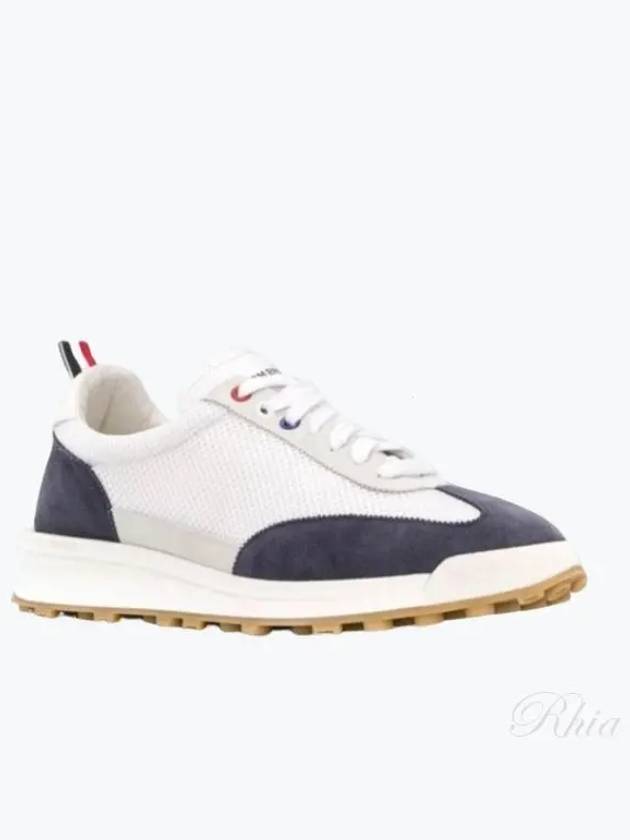 Fine Kid Suede Tech Runner Sneaker Navy - THOM BROWNE - BALAAN 2