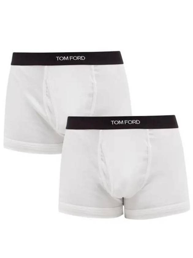 Men's Cotton Boxer Briefs White 2 Pack - TOM FORD - BALAAN 2