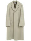 Wool Single Coat Beige - LOEWE - BALAAN.