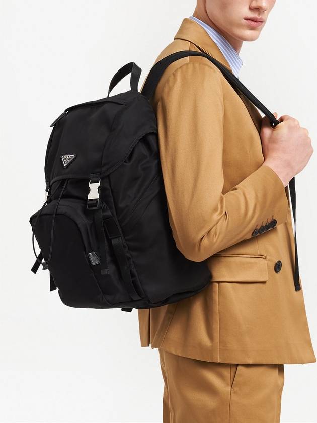 Re-Nylon Saffiano Leather Backpack Black - PRADA - BALAAN 7