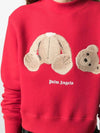 Bear Crop Sweatshirt Red Women s PWBA016S21FLE001 2560 - PALM ANGELS - BALAAN 3