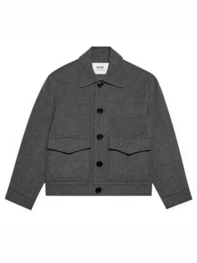 Paris Boxy Fit Wool Jacket Grey - AMI - BALAAN 2